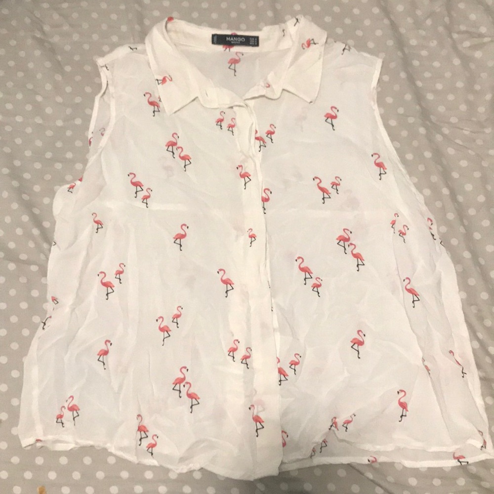 MANGO Sleeveless Cute Flaming top